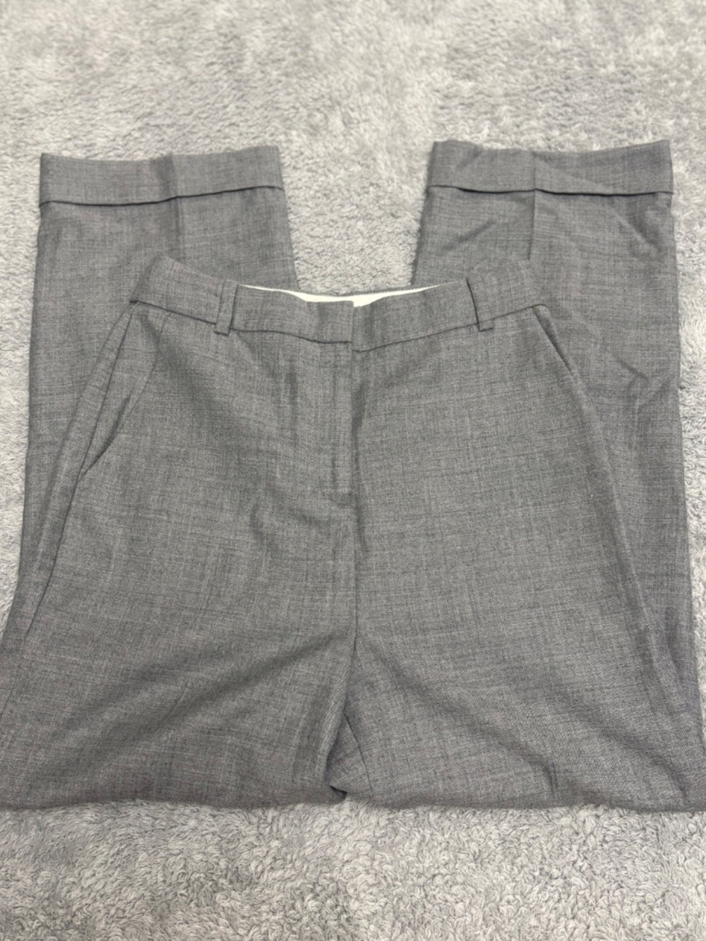 Women's J. Crew Gray Straight Leg Wool Blend Dress Pants - Picture 2 of 7